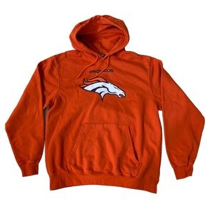 NFL Denver Broncos Orange Pullover Hoodie Sweatshirt Mens Large Athleisure